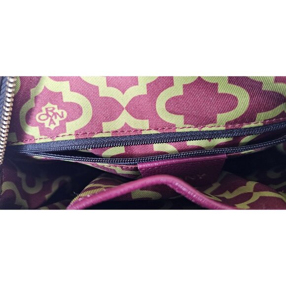 orYany Embossed Leather Suede Canteen Crossbody Bag, Burgundy - Picture 9 of 10